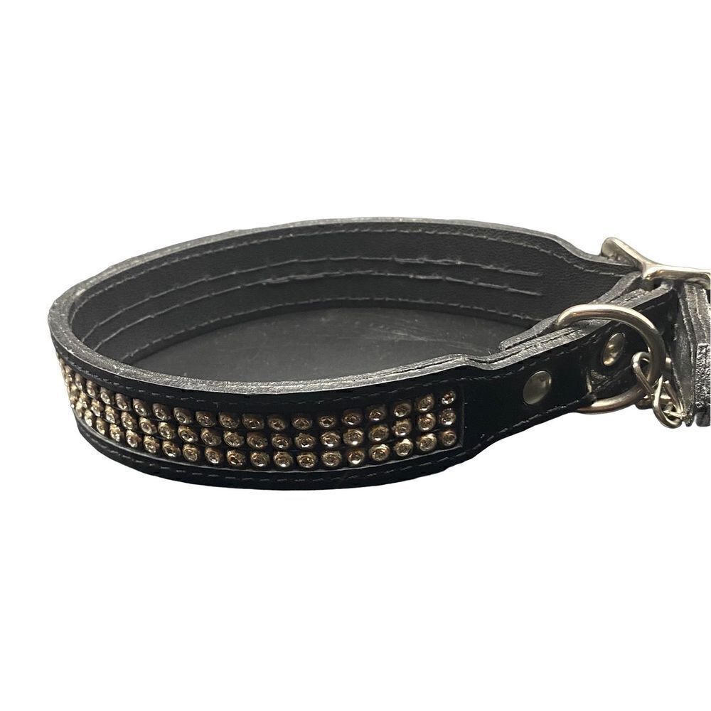 Fox & Hound three row rhinestone dog collar